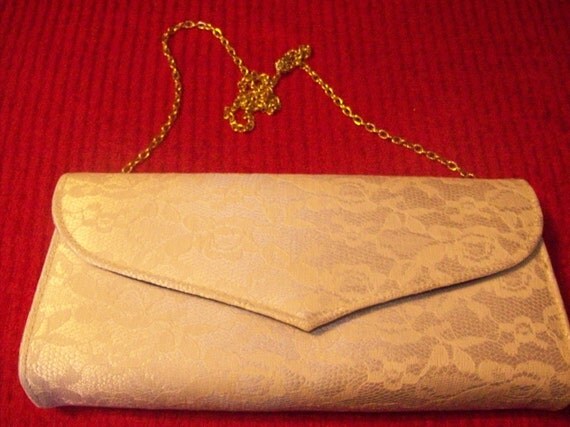 vintage white clutch bag