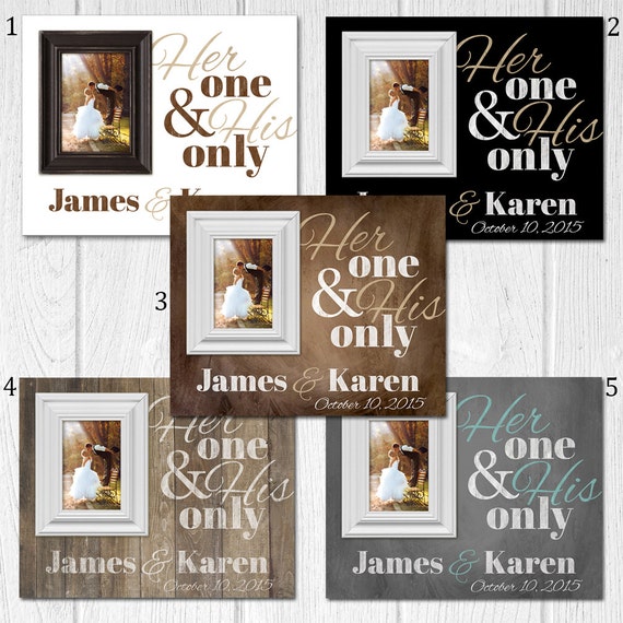 Personalized Wedding Picture Frame with Quote Custom Wood