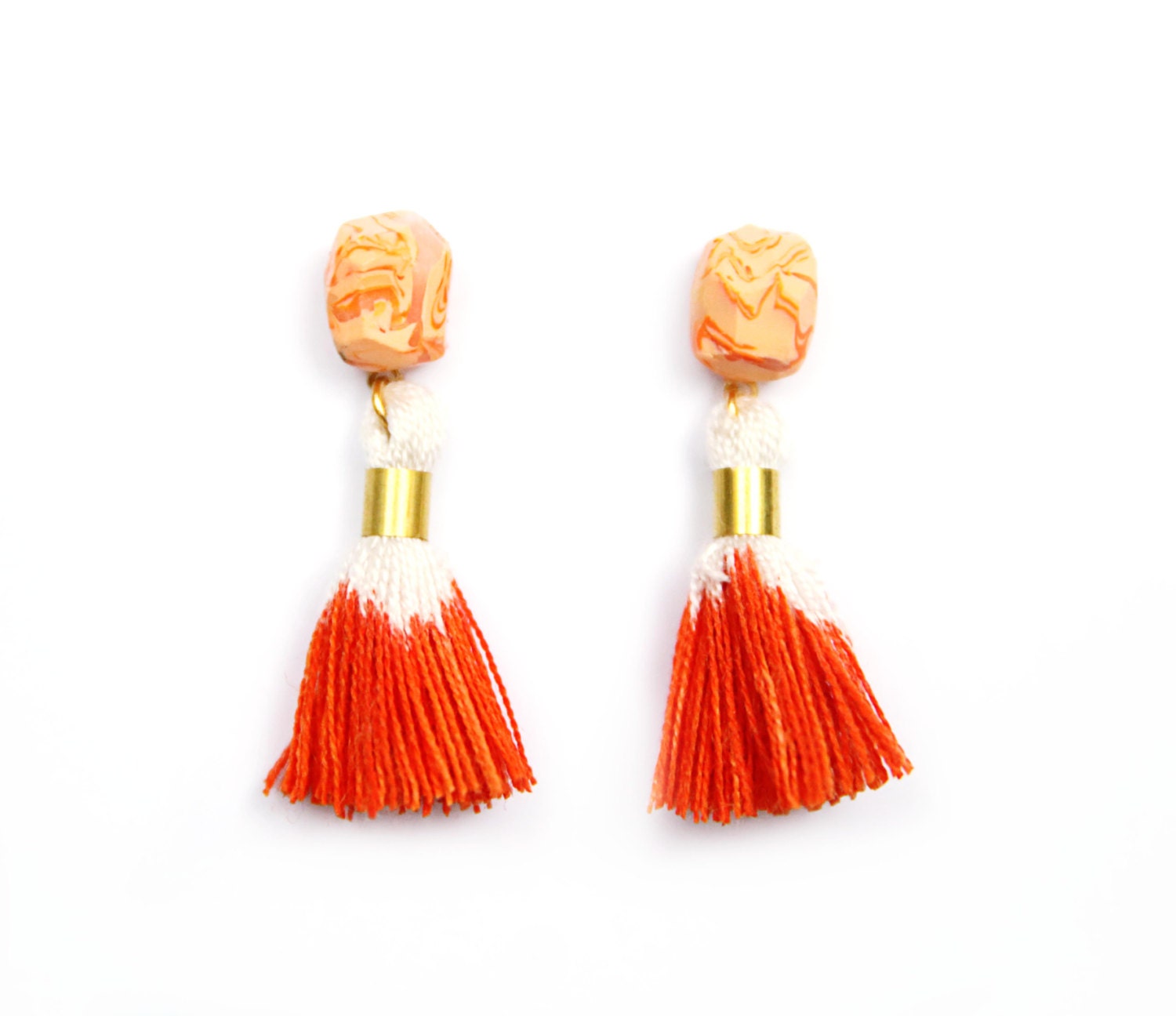 orange ombre tassel earrings orange ombre tassel earrings