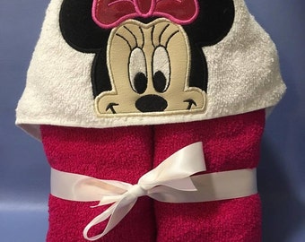 Minie Hooded Towel In the hoop design digital instant download