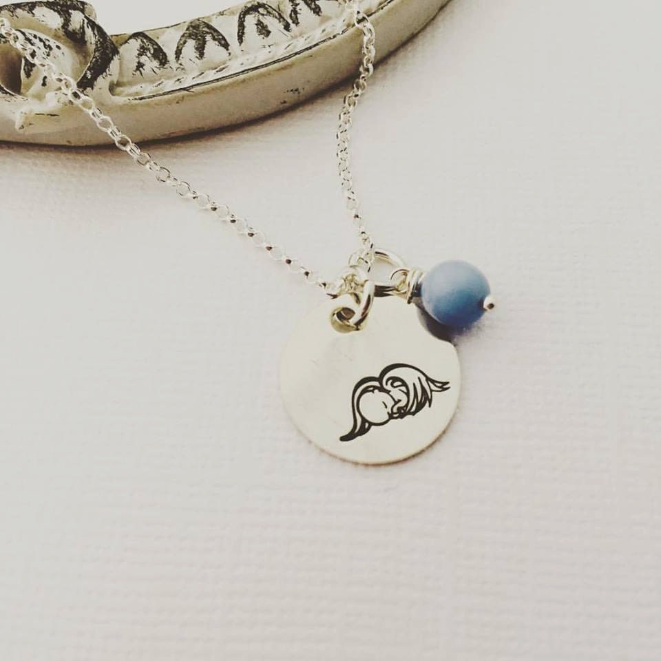 Sterling Silver Angel Baby Boy Loss Necklace - Baby Memorial Necklace - Baby Memorial Jewelry - Baby Loss Jewelry - Angel Jewelry