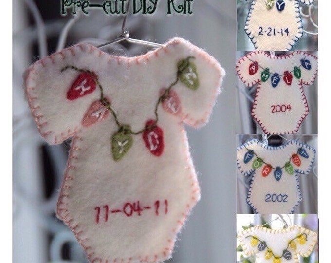 Personalized baby Christmas ornament - DIY kit Choose Your Colors