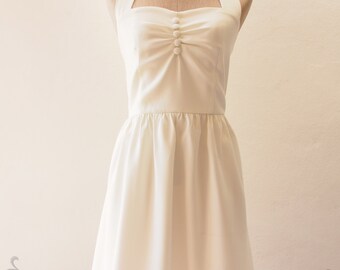 USD20 SALE -Size S- White Dress White Party Dress Halter Dress White Sundress