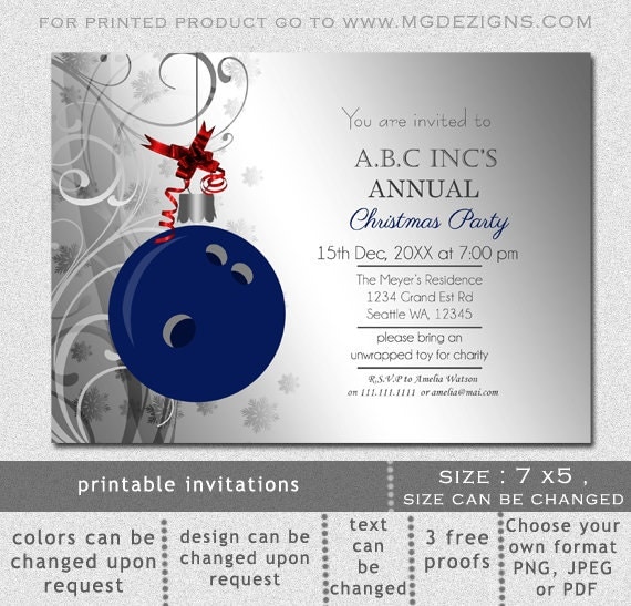 bowling party invitations templates