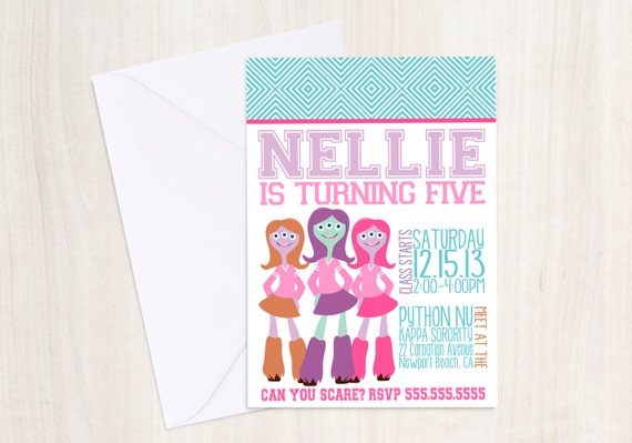 Monsters U Invite for girls - University - PNK - Monster's party Invitation - Monster party Il_570xn