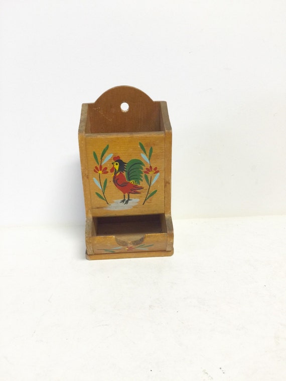 Vintage match stick holder rooster match stick holder by theemae74