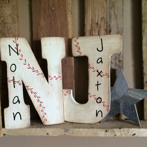 Large Baseball Letter With Name Baseball by redesignaccessories