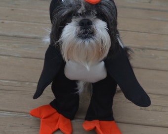 Adorable Penguin Dog Costume for small breed dogs