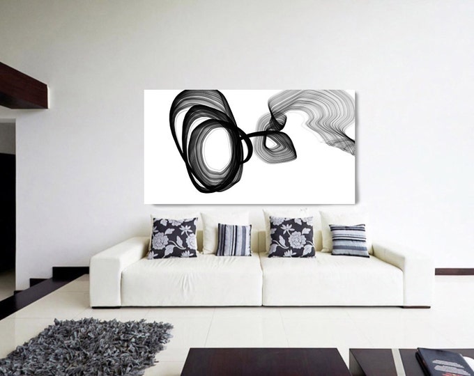Abstract Expressionism in Black And White 10. Unique Abstract Wall Decor, Large Contemporary Canvas Art Print up to 72" by Irena Orlov