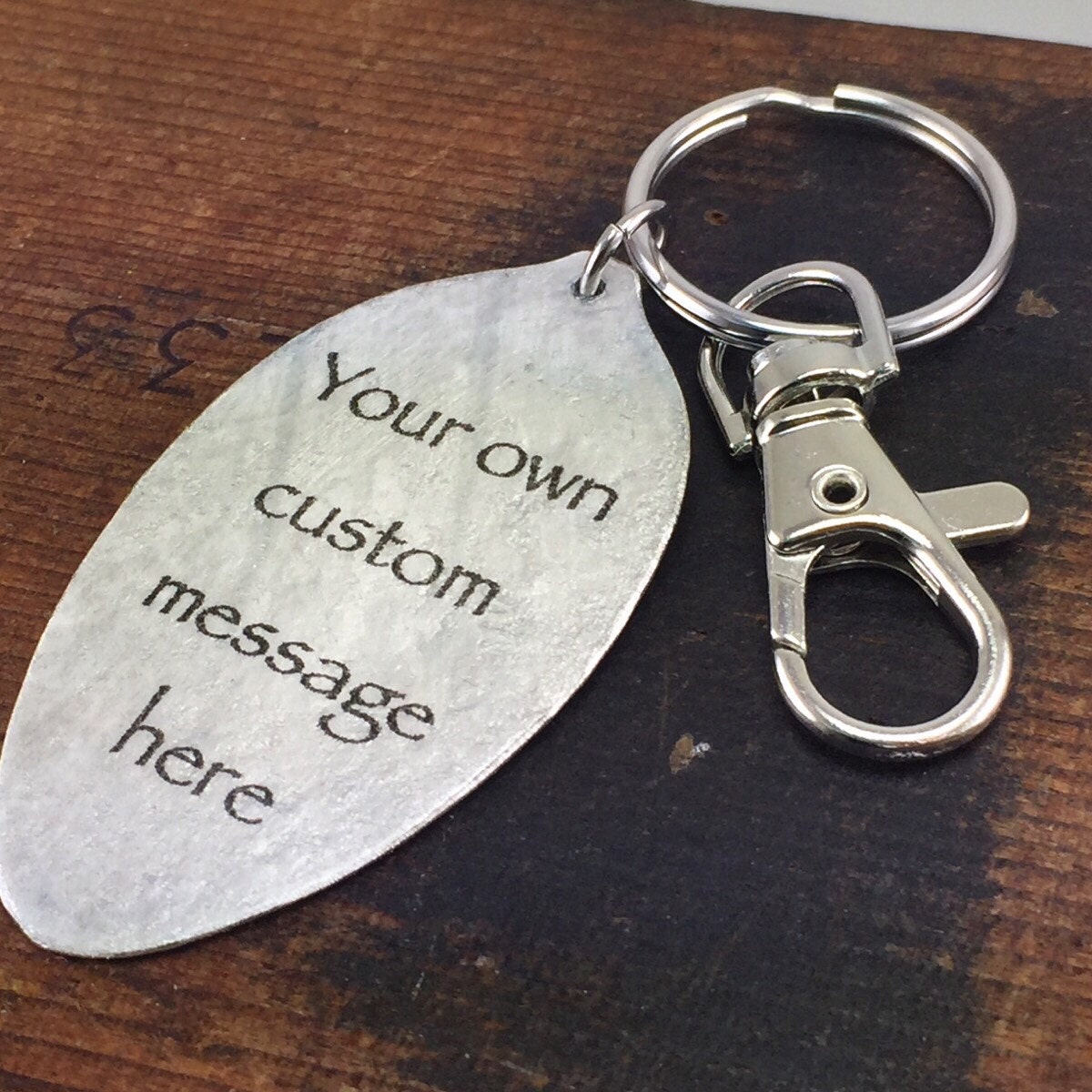 Custom Personalized Message Keychain made from a Vintage