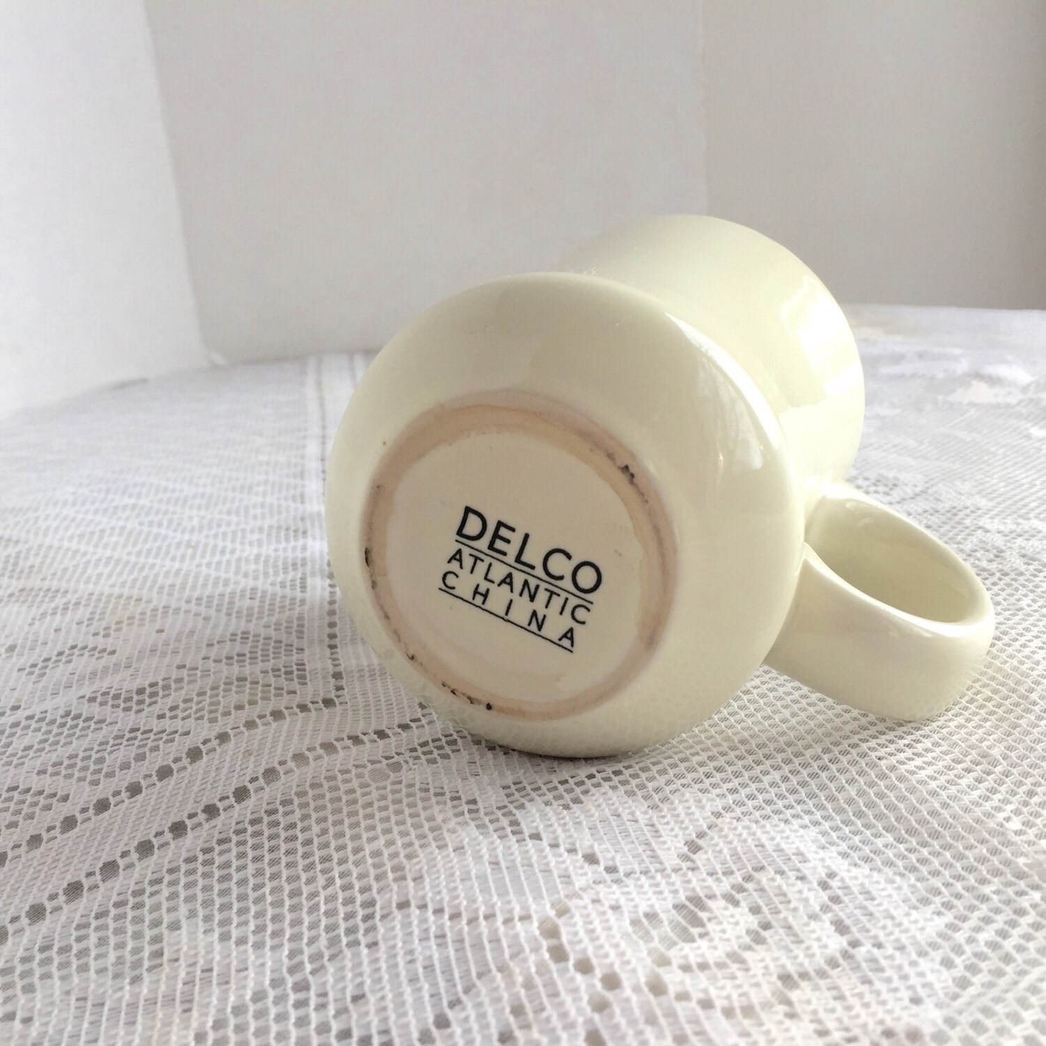 Vintage White Ceramic Restaurant Ware Coffee Cup by Delco