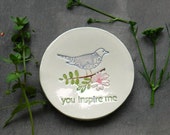 Inspiration Ring Dish Flower and Leaf Ceramic Dish Storage Bird Lace Round Flower Plate Jewelry Holder
