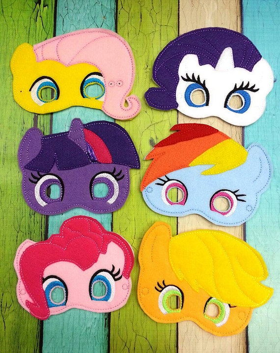 My Little Pony felt Mask Pinkie Pie Applejack Rainbow Dash