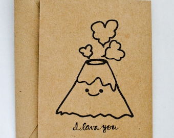SALE 50% off - I Lava You Card | I Love You | Valentine l Anniversary | 4x5.5"