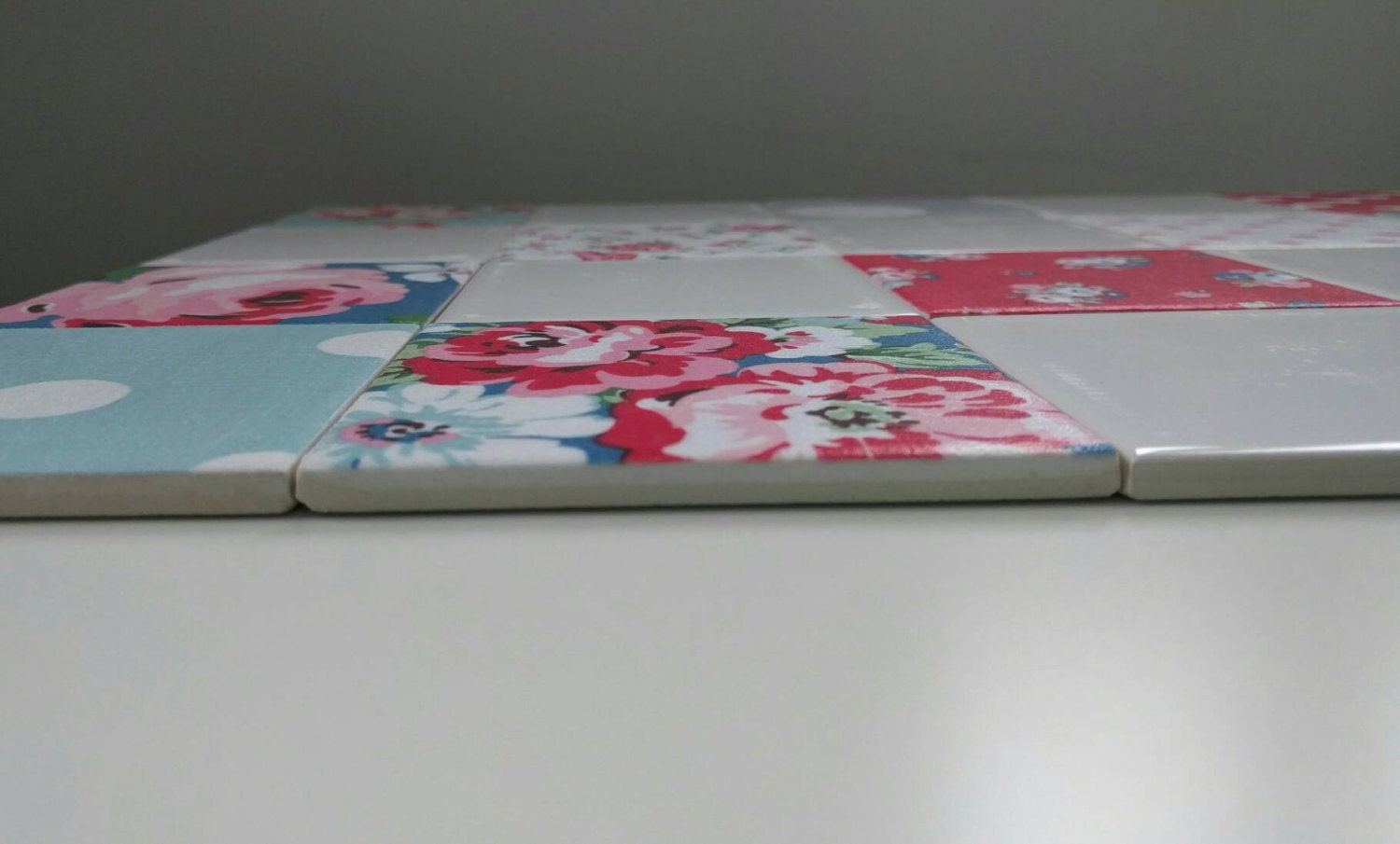 12 x 100mm Shabby Chic Ceramic Wall Tiles in Cath Kidston