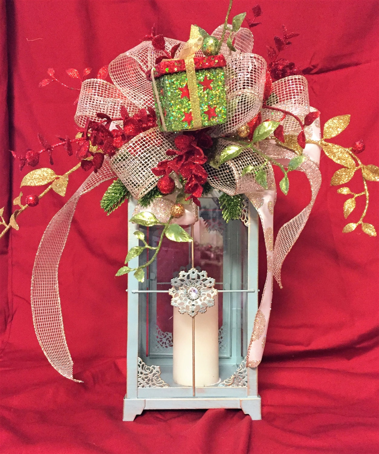 Lantern Swag Christmas Lantern Lantern decor by CindysSilks