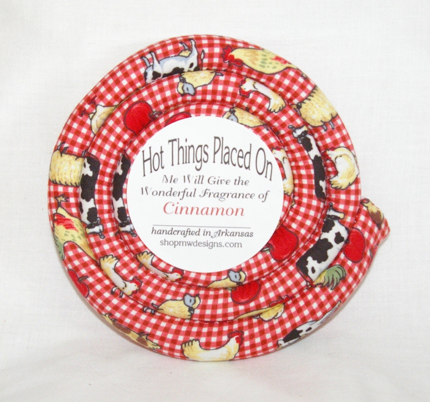 Scented Round Hot Pad Fabric Kitchen Trivet by mwdesignsinc