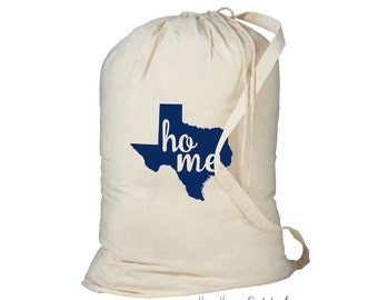 Laundry Bag, Texas Laundry Bag, Laundry Hamper, Home State Laundry Bag, Dorm Room Storage Bag, College Student Gift, Laundry Storage
