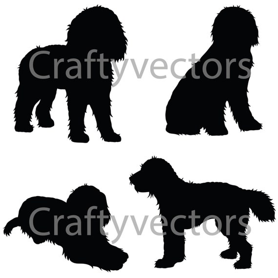 Cockapoo Dog SVG Silhouettes