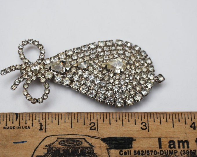 Rhinestone Brooch - Ice Crystal clear stones Bling - Wedding Bride