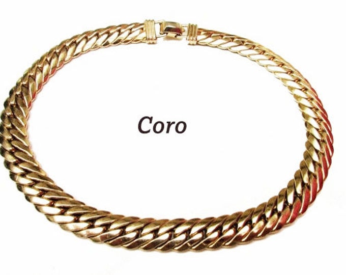 Pegasus Coro Chain collar necklace - Chunky gold tone - Choker