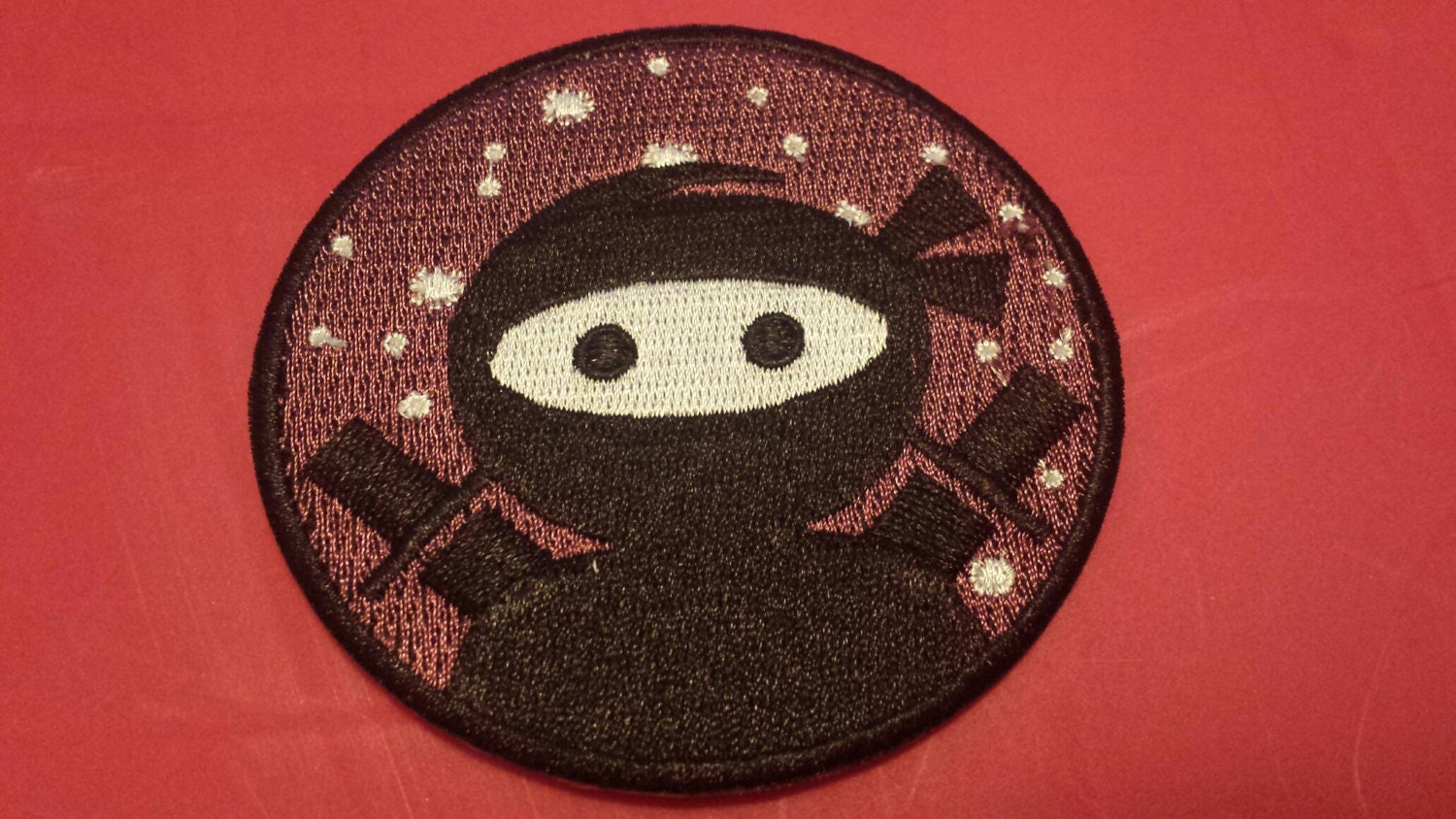 Ninja Embroidered Patch. Round Circle Patch. by TheWordEmporium