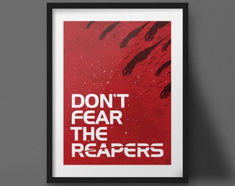 Mass Effect Poster Design Video Game Art Print Don't Fear the Reapers