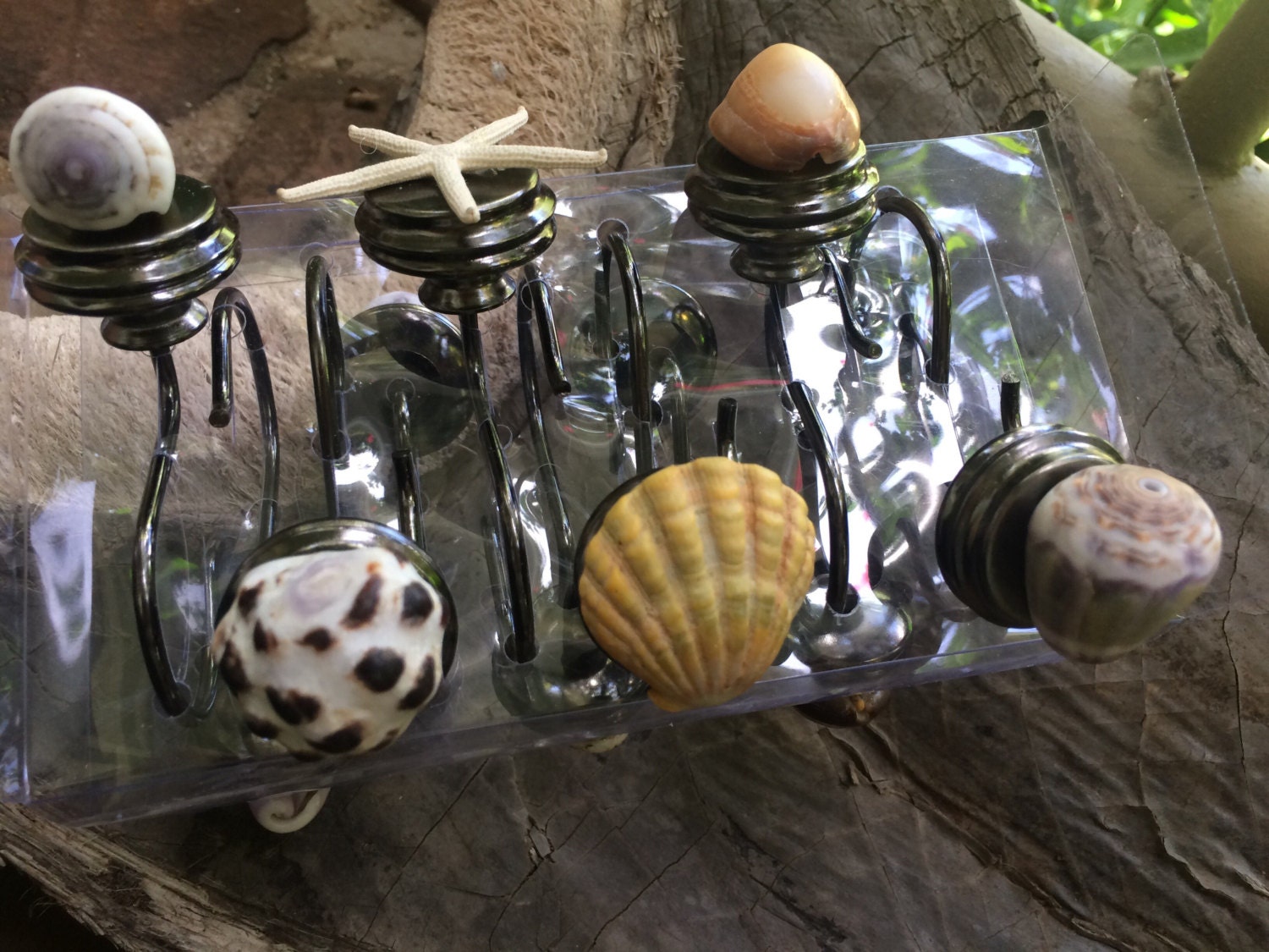 Reserved for Linda Hawaiian Shell Shower Curtain Hooks