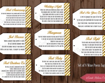 INSTANT DOWNLOAD 1st Milestone Wine Tags Poems Digital File