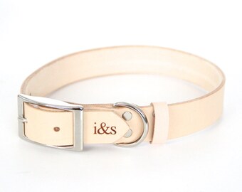Nautral Leather Dog Collar