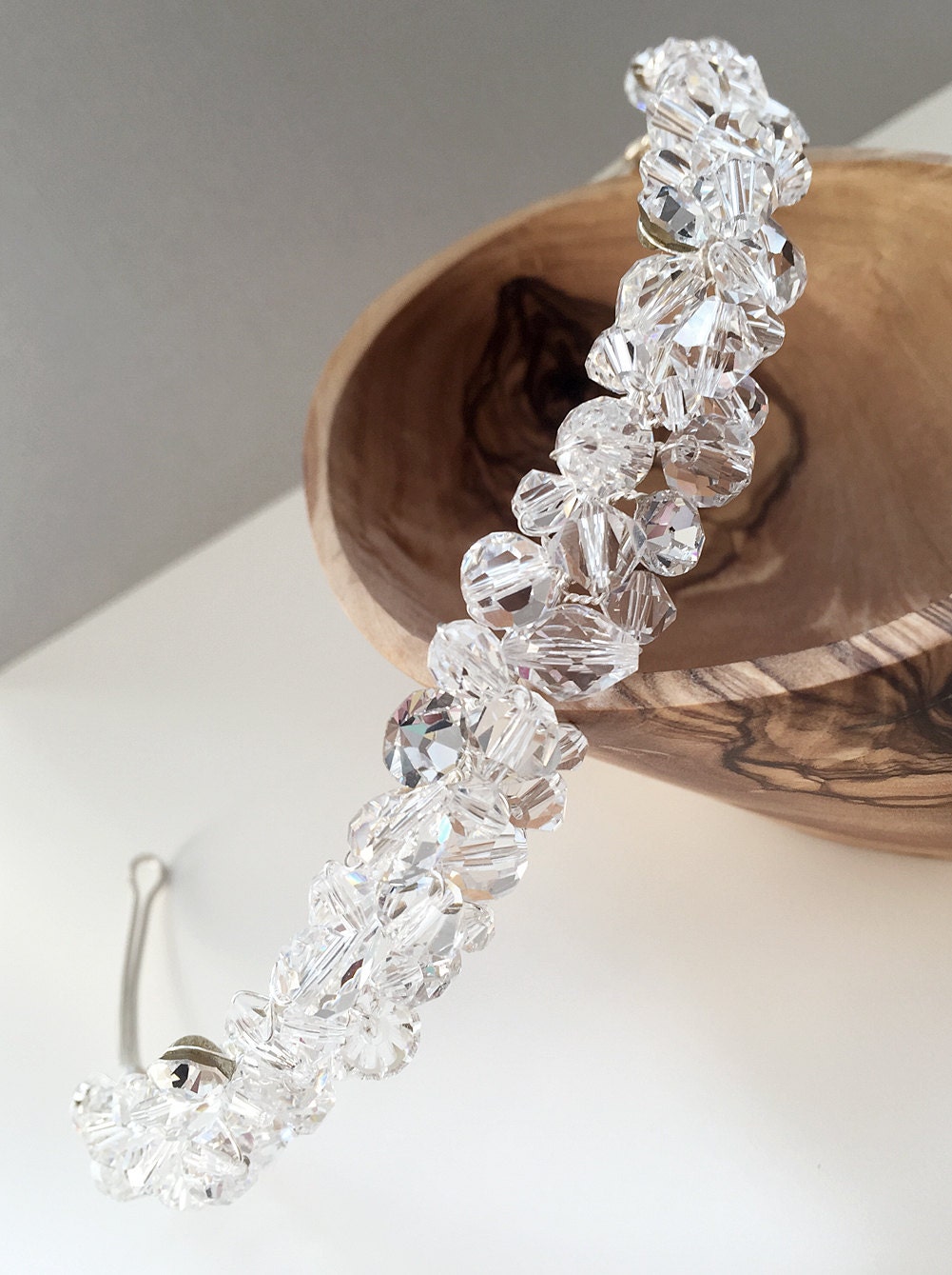 Swarovski Crystal Bridal Headband Silver Rhinestone by USABride