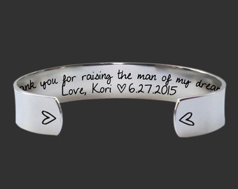Mother In Law | Mother In Law Gift | Mother of the Groom | Thank you raising the man of my dreams Bracelet | Korena Loves