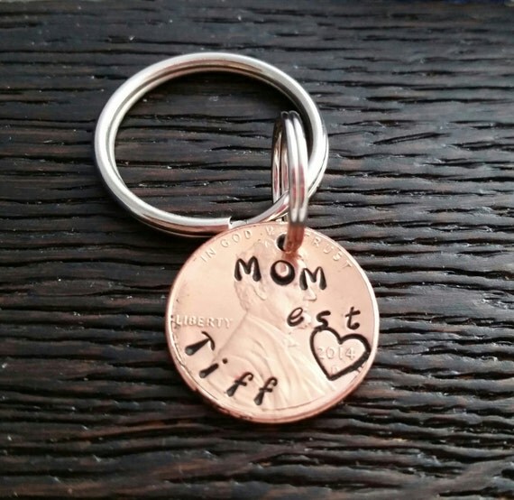 mom keychain mothers day gift mommy keychain penny keychain