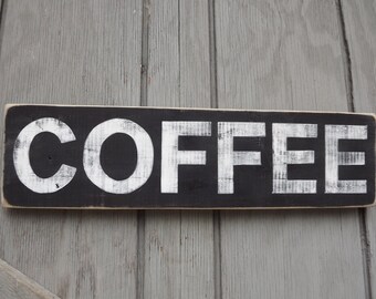 Pallet Wood Coffee Sign Reclaimed Wood Sign Painted Sign