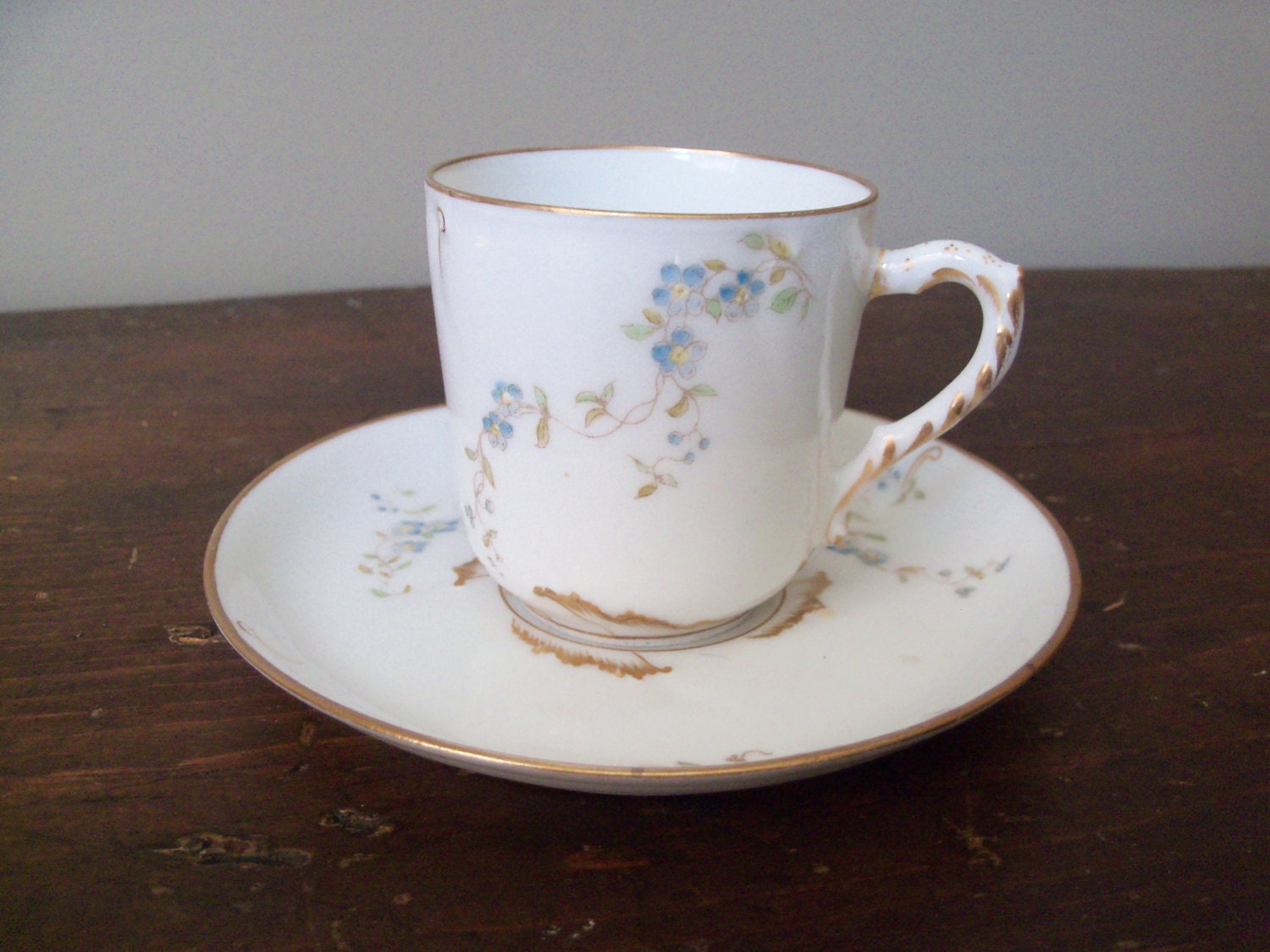 Limoges Tea Cup and Saucer Espresso Demitasse France