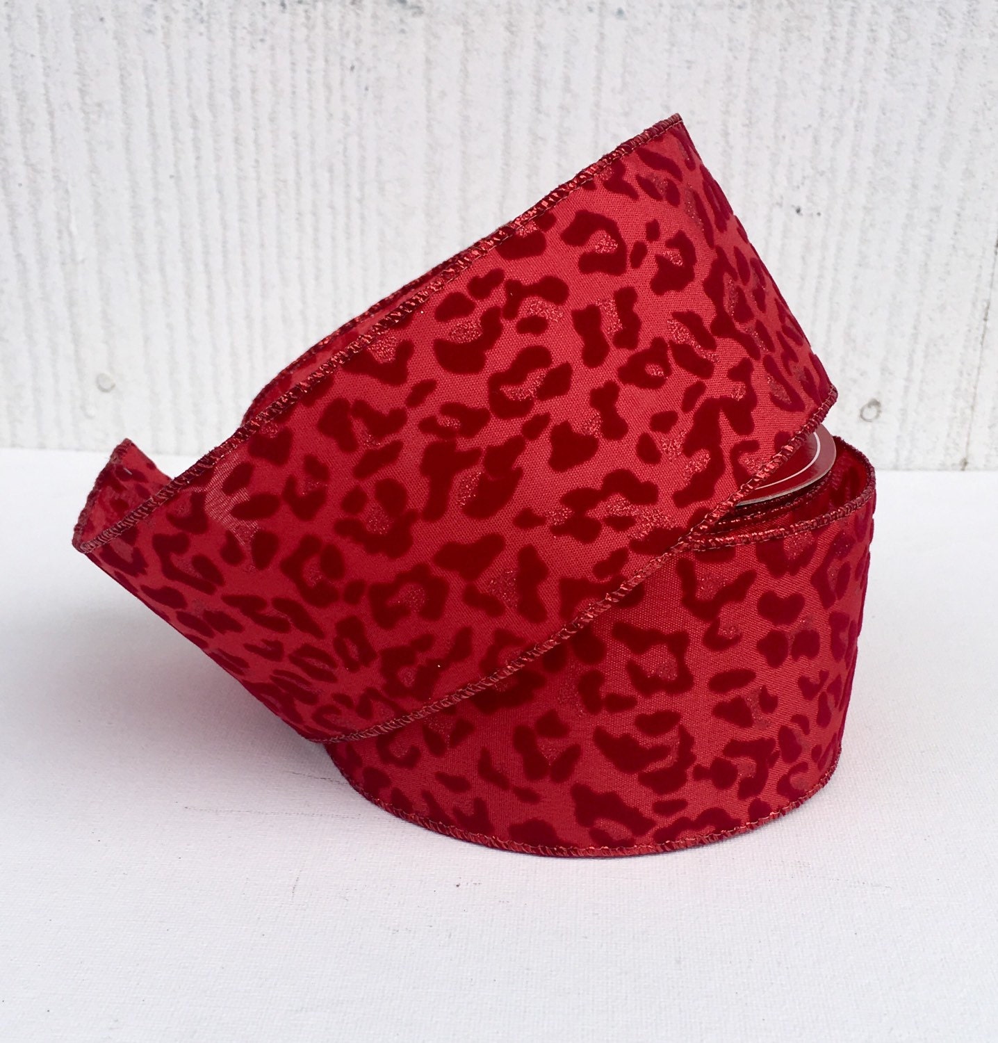 Red Cheetah Print Ribbon Leopard Print Ribbon Red Animal