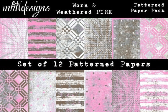 Worn & Weathered PINK Digital Paper Pack