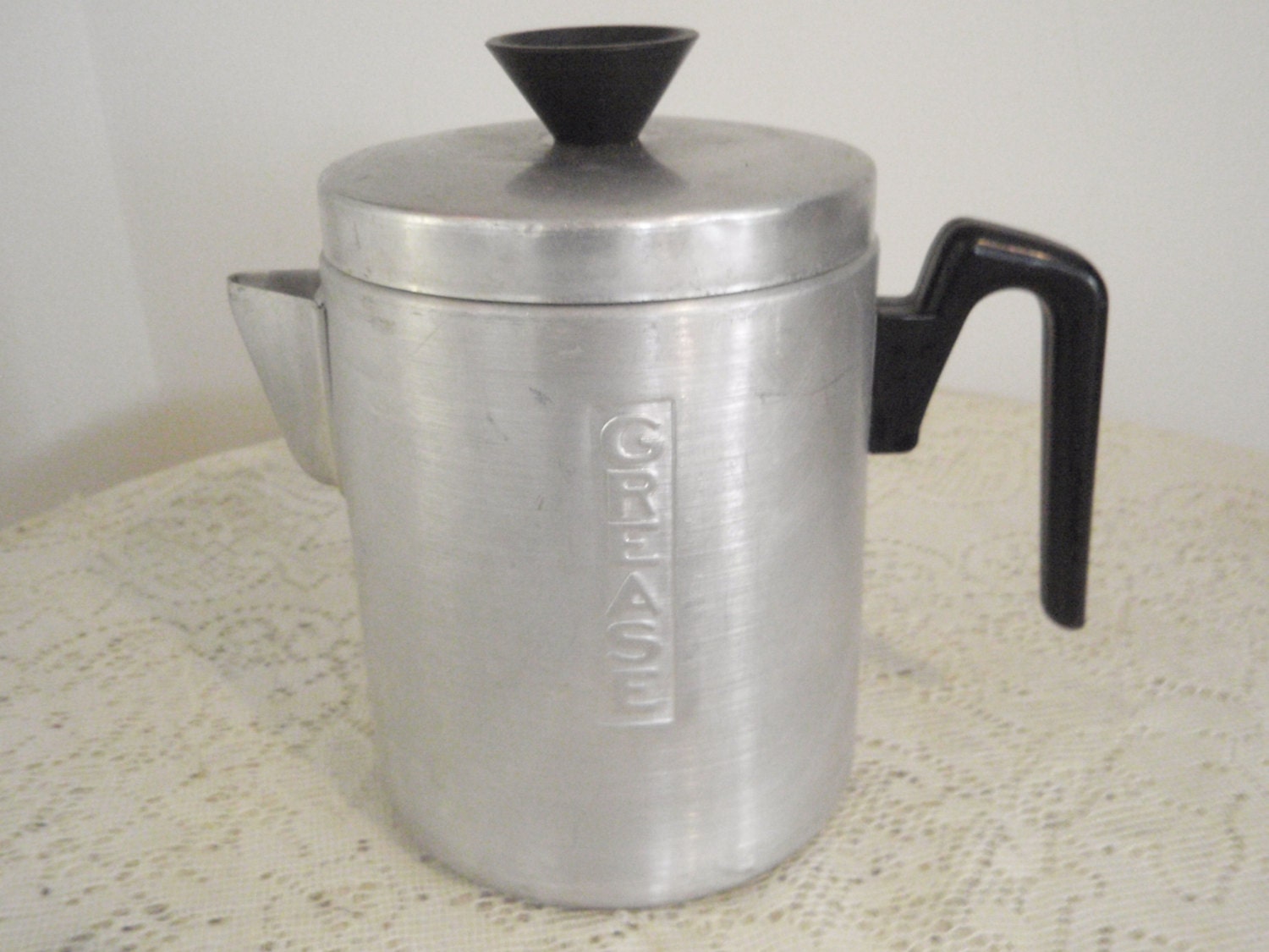 Retro Aluminum Grease Pot 1950's grease by SocialmarysTreasures