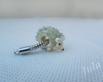 Hedgehog, Pandora bead, European bead, Lampwork bead, Hedgehog charm