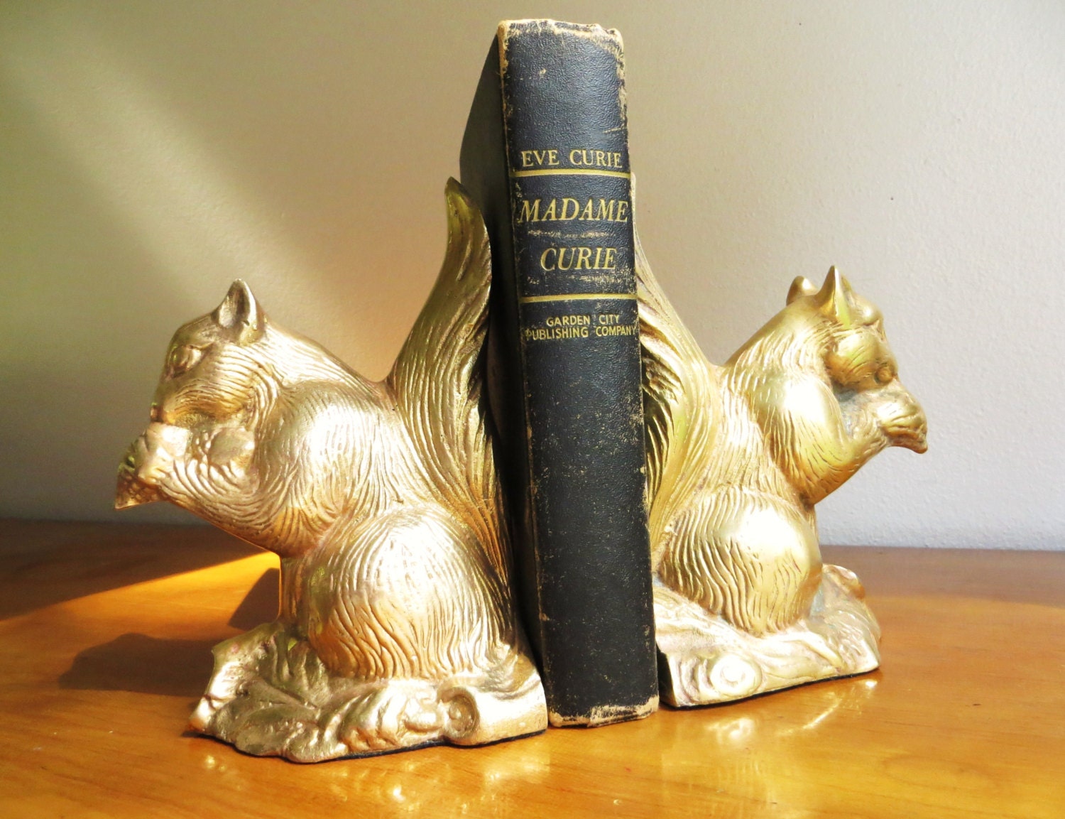 Vintage Brass Squirrel Bookends Brass Bookends Squirrel