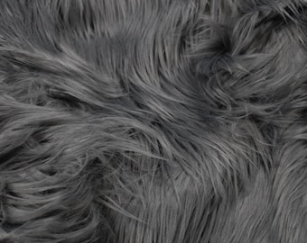 Charcoal Gray Luxury Faux Fur Fabric - 1 Yard Style 5000