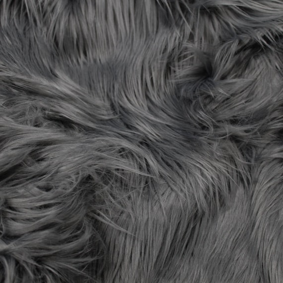 Charcoal Gray Luxury Faux Fur Fabric 1 Yard Style 5000