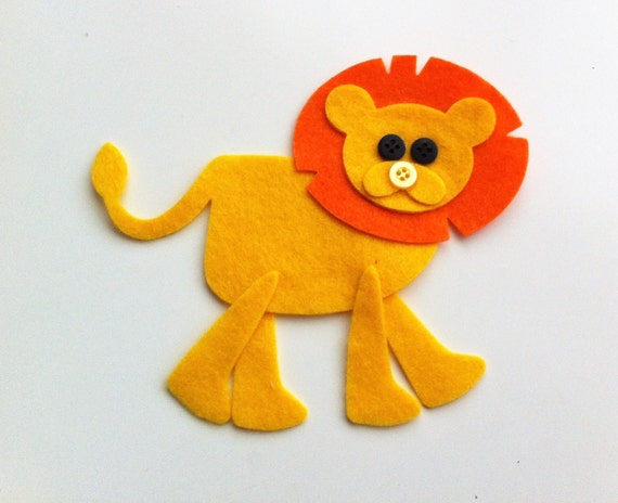 4 DIY/make your own felt lions/jungle animals. Felt die cuts