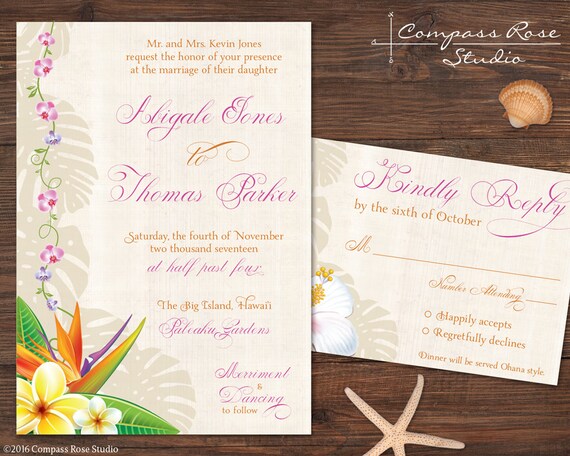 1000+ images about Hawaiian Wedding Invitations on ...