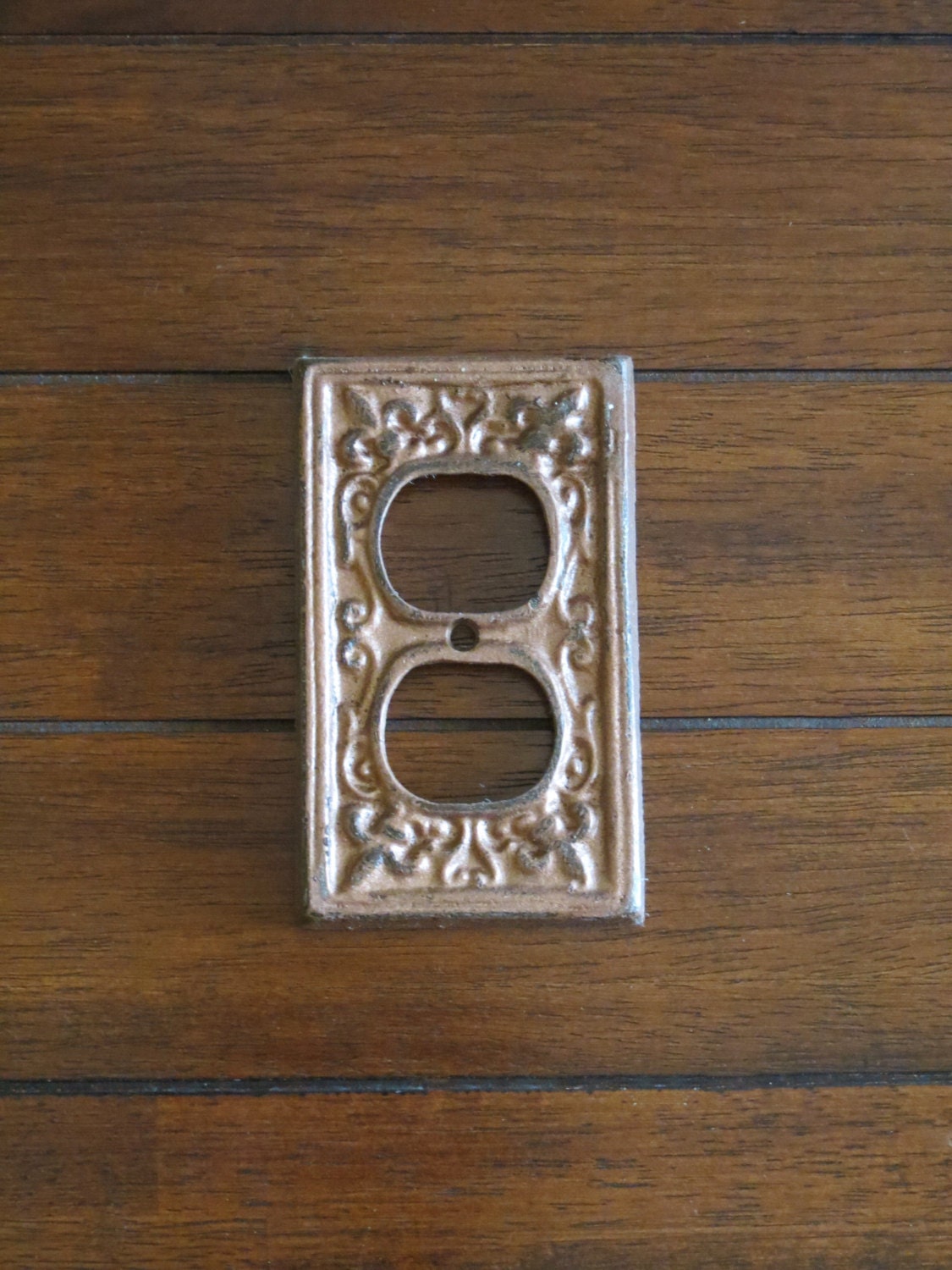 Decorative Electrical Outlet Plate / Aged Copper or Pick Color