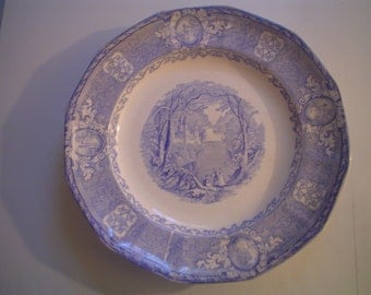 Panama Blue Transferware Plate Ca. 1850s - 1 of 2 Available