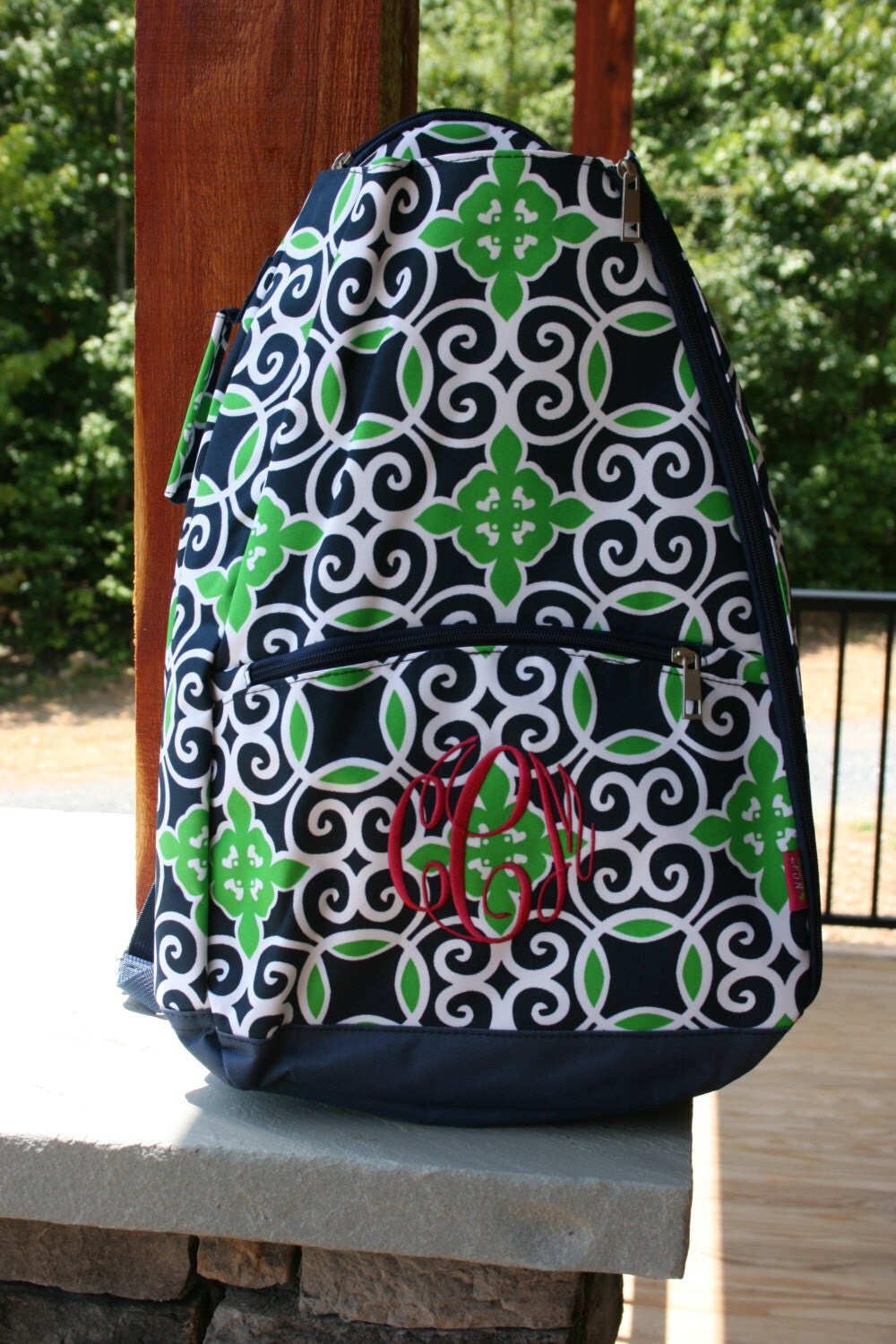 monogrammed tennis tote