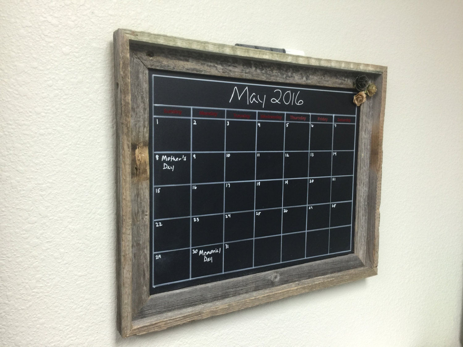 Barnwood Chalkboard Calendar Custom Frame 21 x