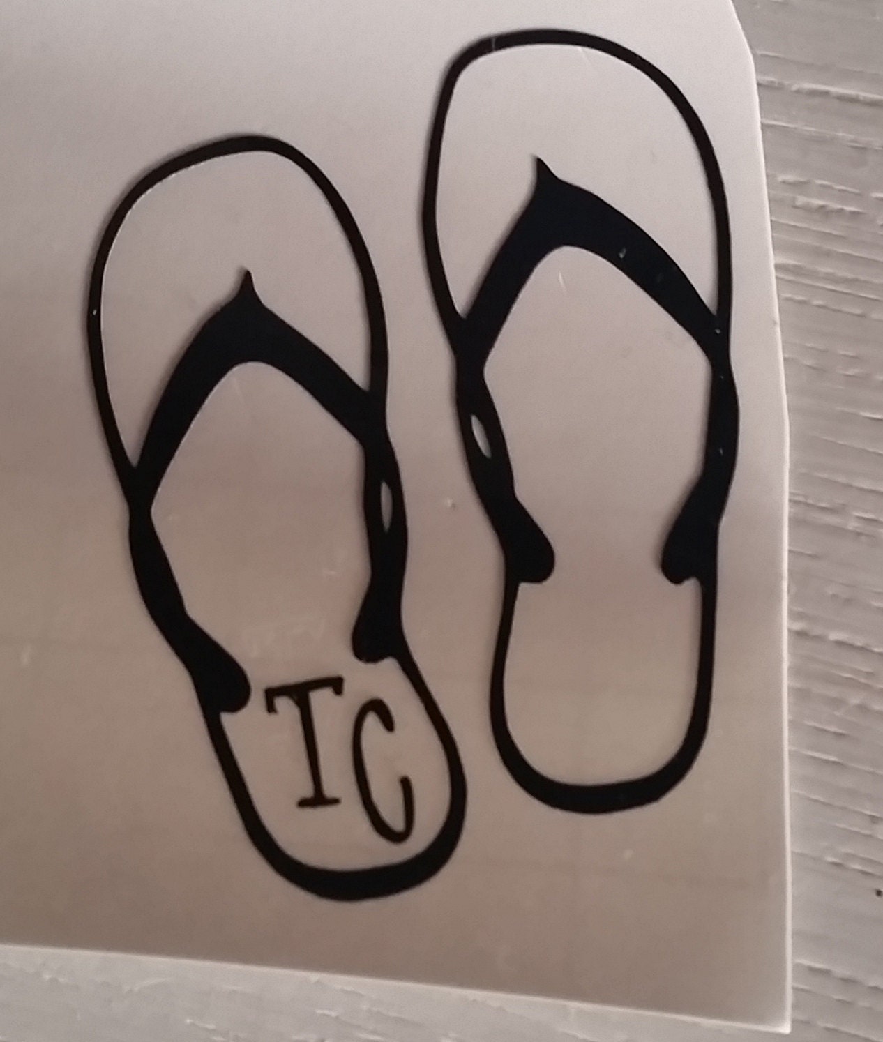 FLIP FLOP DECAL with Initials Decal Car Decal WIndow Decal