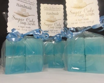 SUGAR CUBE SOAP Scrubs, Sugar Cube Scrubs, Cube Scrub Stocking Stuffers, Subar Scrub Cube Party Favors, Long Lasting Sugar Scrubs
